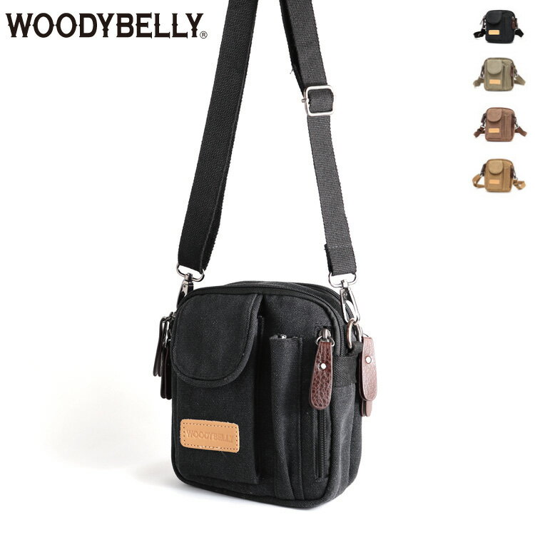 WOODYBELLY ショルダーバッグ メンズ 帆布 キャンバス ミニ 小さい 斜めかけ 軽量 軽い 散歩 トラベルバック コンパクト 男性 誕生日 父の日 レディース プレゼント 肩掛けバッグ 旅行用カバン お洒落 20代 30代 40代 2way ウエストポーチ ブランド ホワイトデー