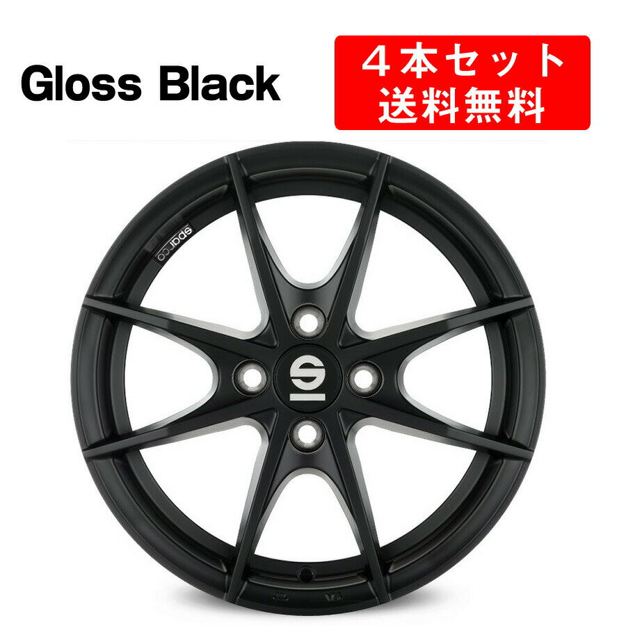 SPARCO Trofeo アルミホイール 4本セット 16インチ　6.5x16J インチ 4穴 イタリア製 スパルコ トロフェオ　グロスブラック GlossBlack スパルコホイール 送料無料 ホイール カー用品 スポーティー ドレスアップ カスタム カスタマイズ