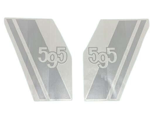 Abarth 595 フロントフェンダーウイングデカール グレー 1セット/左右2枚