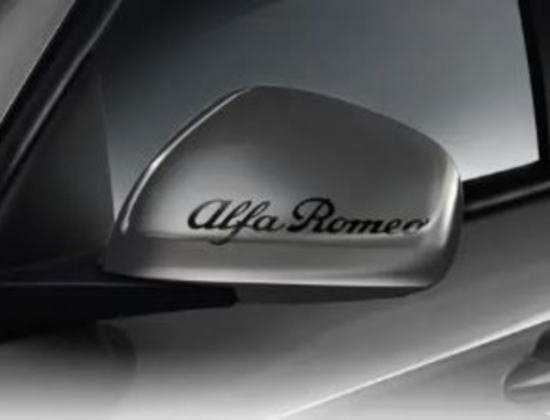 ALFA ROMEO アルファロメオ 10 cm Alfa romeo writing sticker for mirror（シルバー/ブラック）