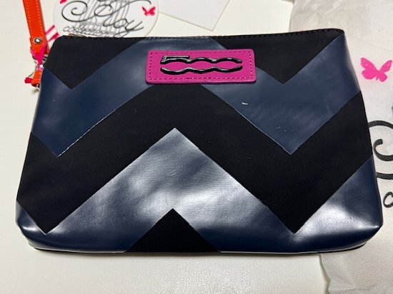 FIAT公式 フィアット 500 80年代 シェブロン クラッチバッグ