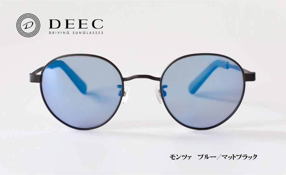 乐天商城 - ディーク DEEC モンツァ Monza マットブルー / マットブラック (1901) ドライビング サングラス チタンフレーム 日本製 鯖江
