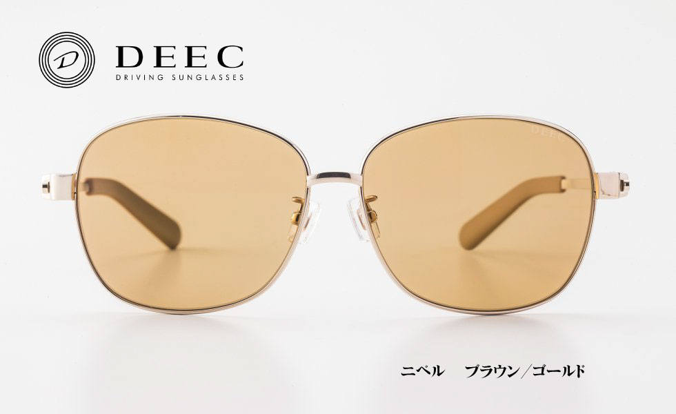 乐天商城 - DEEC Nivel ディーク ニベル 1509 Pink Gold/Rose Brown (ピンクゴールド/ローズブラウン) 　1510 Gold / Brown (ゴールド/ブラウン)　大ぶりサイズ ドライビング サングラス チタンフレーム 日本製 鯖江