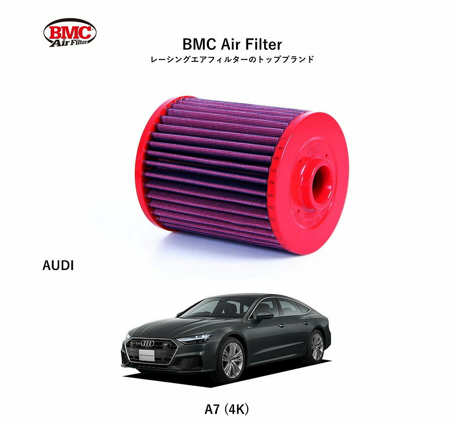 【正規輸入品】 【送料無料】 FB01029 AUDI A7(4K) BMC Replacement Filter [4020007]　BMCエアフィルター アウディ A7スポーツバック (4K) 用 アルミニウム製メッシュ 特殊コットン層 トルクアップ 出力向上
