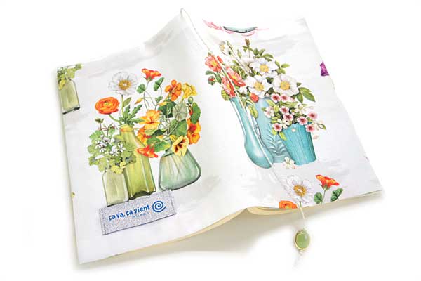 ブックカバー残り物でも笑門来福 布製 カジュアル文庫本サイズ