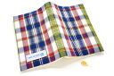 ブックカバー健康華憐夏格子 布製 チェック文庫本サイズ