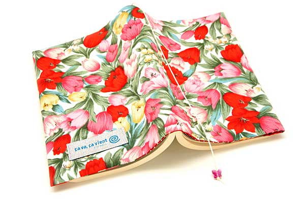 ブックカバー 文庫本サイズ [チューリップいろいろ 布製 フラワー]（ネコポス便もOK!）【文庫サイズ】【ギフトにも】