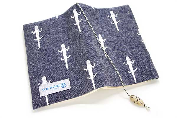 ブックカバー 黒蜥蜴 布製 ポップ 文庫本サイズ