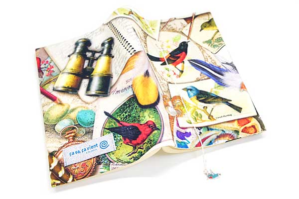 ブックカバー 鳥帰属 布製 ヴァカンス 文庫本サイズ