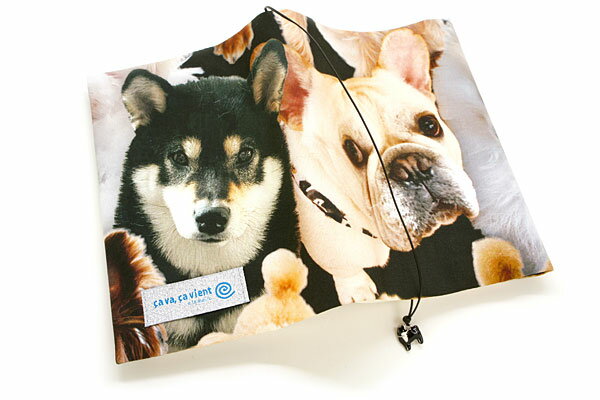 ブックカバー 子犬天国 布製 アニマル柄 文庫本サイズ