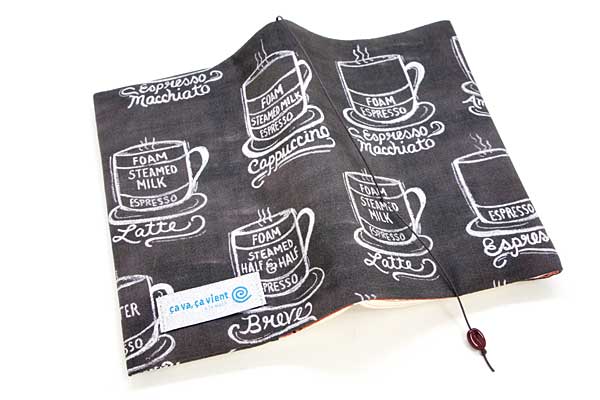 ブックカバー カフェ気分 布製 カジュアル 文庫本サイズ