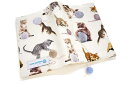 ブックカバー 子猫と毛糸玉 布製 カジュアル 文庫本サイズ