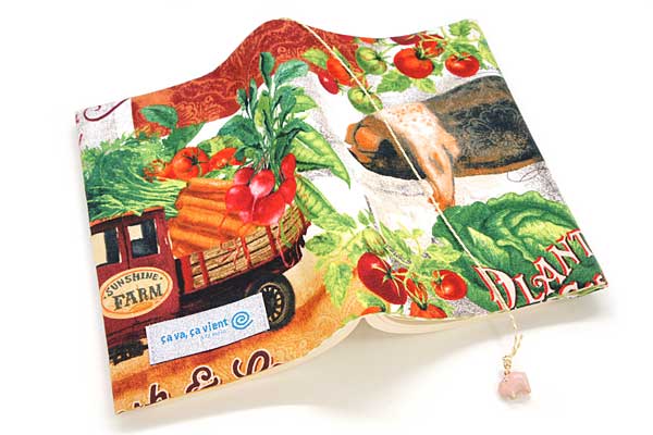 ブックカバー 食彩自愛 布製 カジュアル 文庫本サイズ