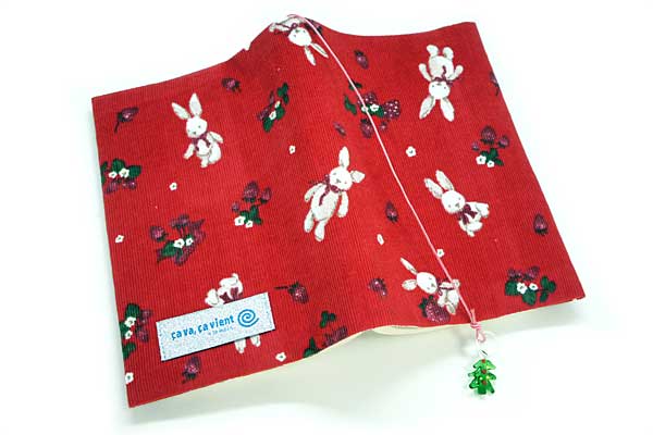 ブックカバー 兎のダンス 布製 カジュアル 文庫本サイズ