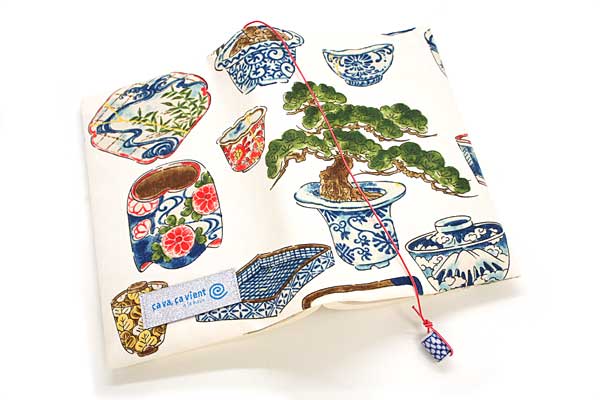 ブックカバー 妖の器 布製 和柄 文庫本サイズ