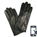 MEROLA GLOVES（メローラ）イタリア製 手袋 メンズ スマホタッチ カシミヤライニング ME829002-89 ネイビーxブラック 羊革 Nappa Leather ハンドメイド ローマ 映画衣装