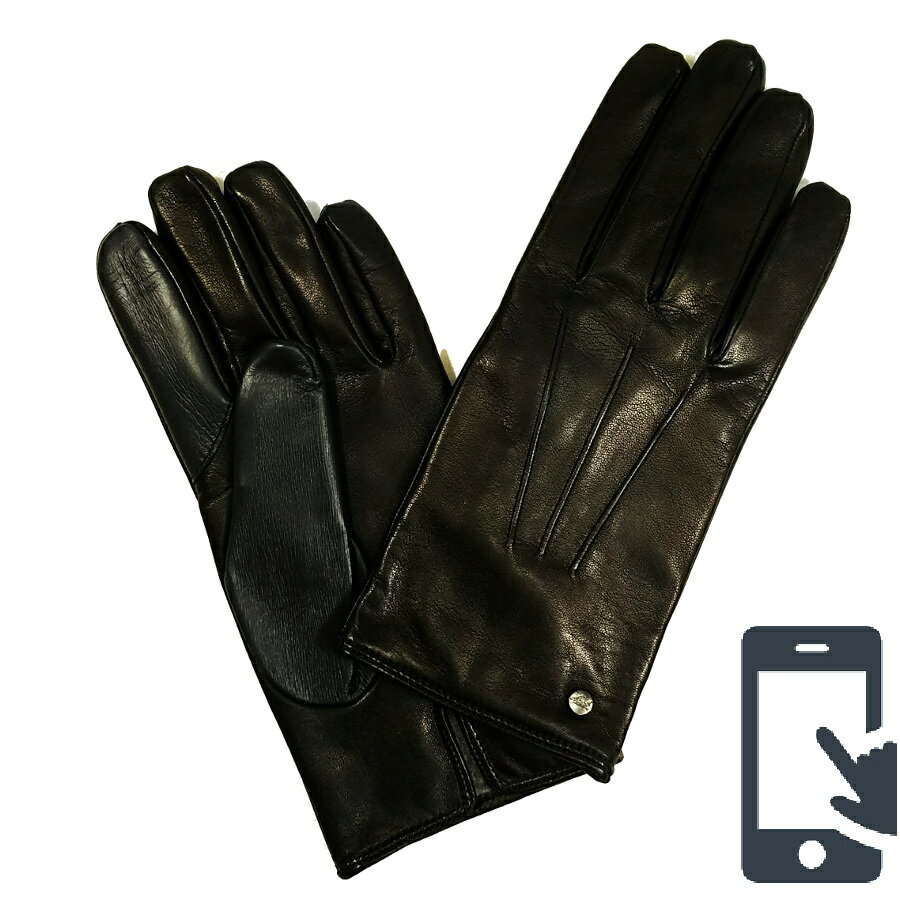 MEROLA GLOVES（メローラ）イタリア製 手袋 メンズ スマホタッチ カシミヤライニング ME929006-99 ブラックxD.ネイビー 羊革 Nappa Leather ハンドメイド ローマ 映画衣装