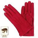 【定番】MEROLA GLOVES（メローラ） イタリア製 ペッカリー 手袋 メンズ ME001-40 レッド Peccary Gloves ハンドメイド ローマ 映画衣装