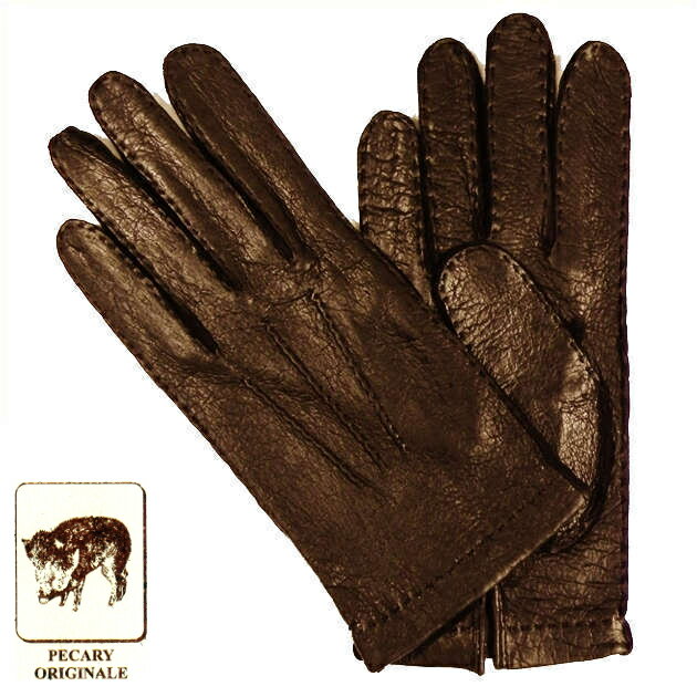 楽天cavalleria 楽天市場店【定番】MEROLA GLOVES（メローラ） イタリア製 ペッカリー 手袋 メンズ ME001-74 ダークブラウン Peccary Gloves ハンドメイド ローマ 映画衣装