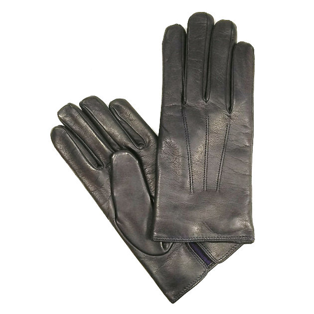 楽天cavalleria 楽天市場店【定番モデル】MEROLA GLOVES（メローラ） イタリア製 手袋 メンズ ME002-80 ネイビーxカシミヤライニング パープル 羊革 Nappa Leather ハンドメイド ローマ 映画衣装