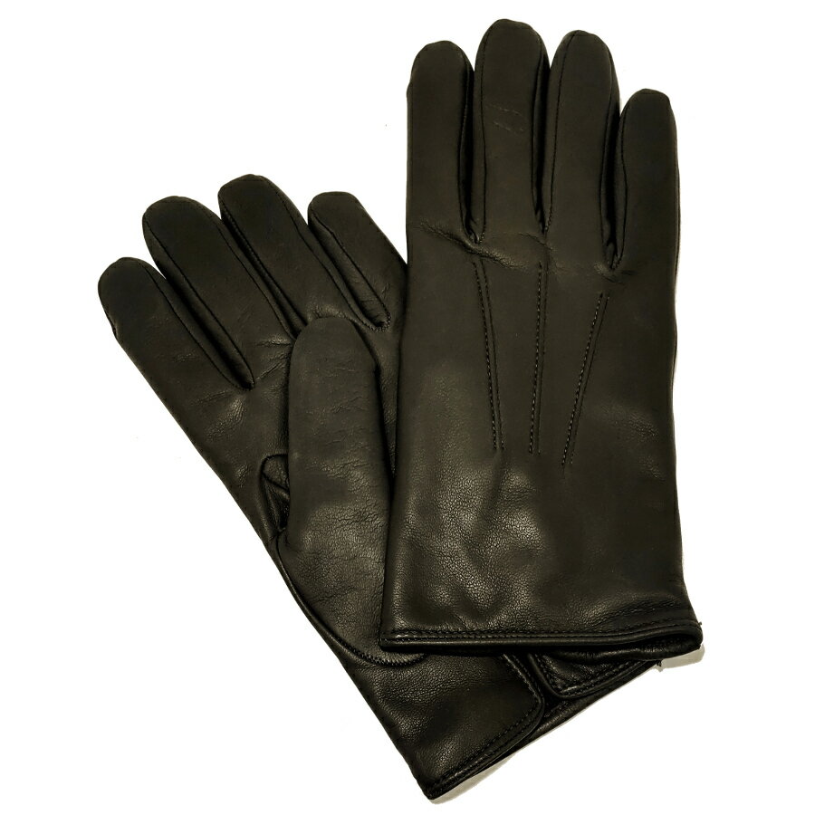 【定番モデル】MEROLA GLOVES(メローラ) イタリア製 手袋 メンズ ME002-91 ダークグレーxカシミヤライニング パープル 羊革 Nappa Leather ハンドメイド ローマ 映画衣装