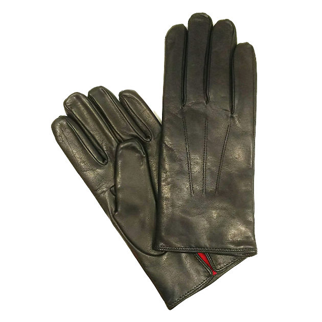 MEROLA GLOVES（メローラ） イタリア製 手袋 メンズ ME002-99(ME129001-99) ブラックxカシミヤライニング レッド 羊革 Nappa Leather ハンドメイド ローマ 映画衣装