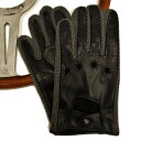 MEROLA GLOVES（メローラ）イタリア製 ドライビング グローブ メンズ ME119001-90 ダークグレーxグレー 羊革x 綿メッシュ編み 手袋 Driving Gloves ハンドメイド ローマ 映画衣装