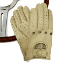 MEROLA GLOVES（メローラ）イタリア製 ドライビング グローブ メンズ ME229007-10 アイボリー 鹿革 手袋 Driving Gloves ハンドメイド ローマ 映画衣装