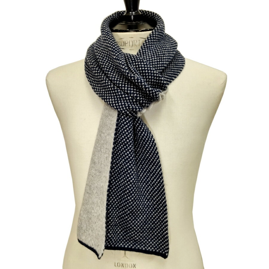 【新色入荷】RIVIERA（リヴィエラ）イタリア製 ティペット マフラーカシミヤ100% RI529002-33 ネイビー..