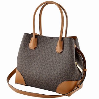 マイケルコース MICHAEL KORS 30H7GZ5T6V 252 BRN/ACORN マーサー MKロゴシグネチャー柄 ミディアム スナップ トートバッグ ショルダーストラップ付 MERCER GALLERY MD CENTER ZIP TOTE【r】【新品/未使用/正規品】