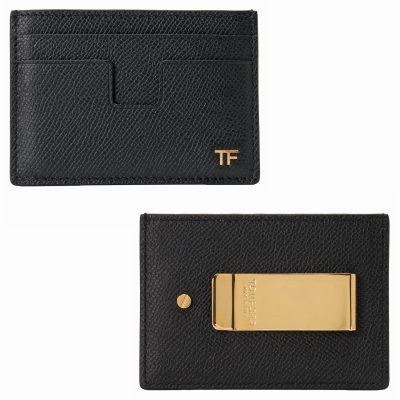 トムフォード TOM FORD YM341 LCL081G 1N001 マネークリップ付 カードケース ブラック メンズ MONEY CLIP CARDHOLDER【r】【新品/未使用/正規品】