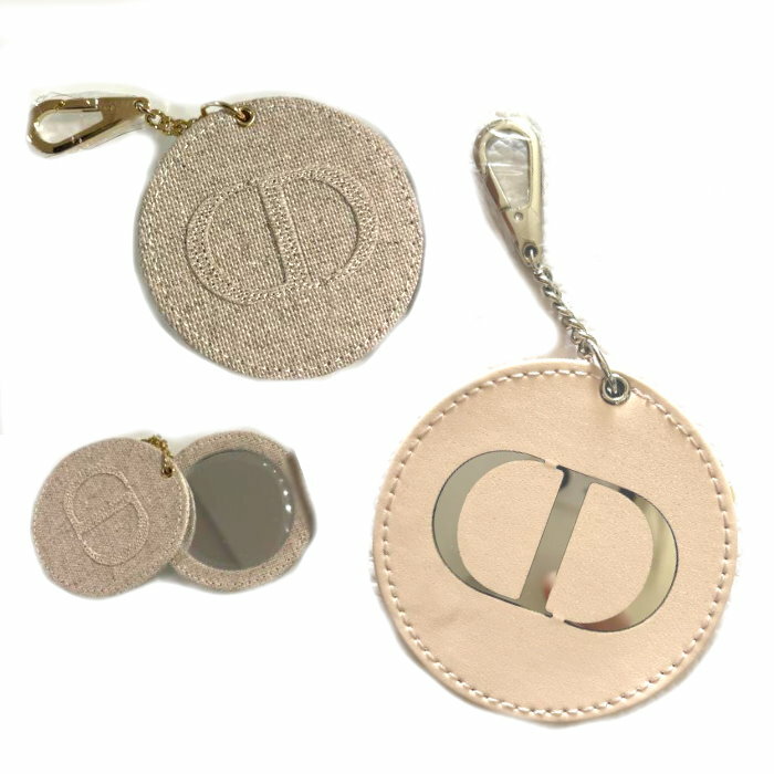 Dior ディオール キーホルダー ミラー ピンク ベージュ dior-key-mirror ギフト 化粧品 コスメ メイク ビューティ【新品/未使用/正規品】