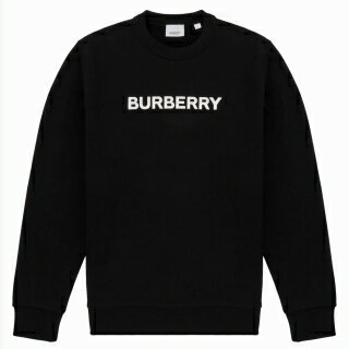 バーバリー BURBERRY 8055312 A1189 L ロゴプリント コットン スウェットシャツ クルーネック トレーナー 長袖 プルオーバー Lサイズ ブラック メンズ レディース ユニセックス BURLOW SWEATSHIRT【r】【新品/未使用/正規品】