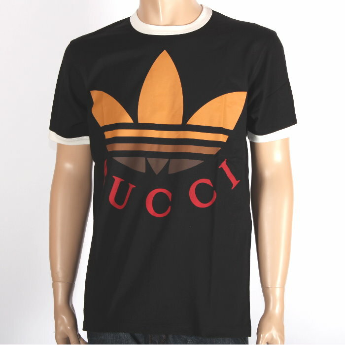 グッチ adidas x Gucci アディダス グッチ コラボ 限定 Tシャツ ブラック 727694 XJE7J 1152 Sサイズ ロゴ トレフォイル ウェブ スリーストライプス 半袖 リンガー トップス カットソー メンズ レディース ユニセックス【新品/未使用/正規品】売れ筋