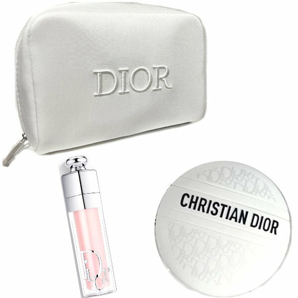 ディオール DIOR　ディオール ビューティー オン ザ ゴー セット　ホワイトDIORロゴ ポーチ　限定　アディクト リップ マキシマイザー #001 ピンク ル ボーム50 ml　cd-gift-2024 コスメ ギフト コフレ【新品/未使用/正規品】【売れ筋】