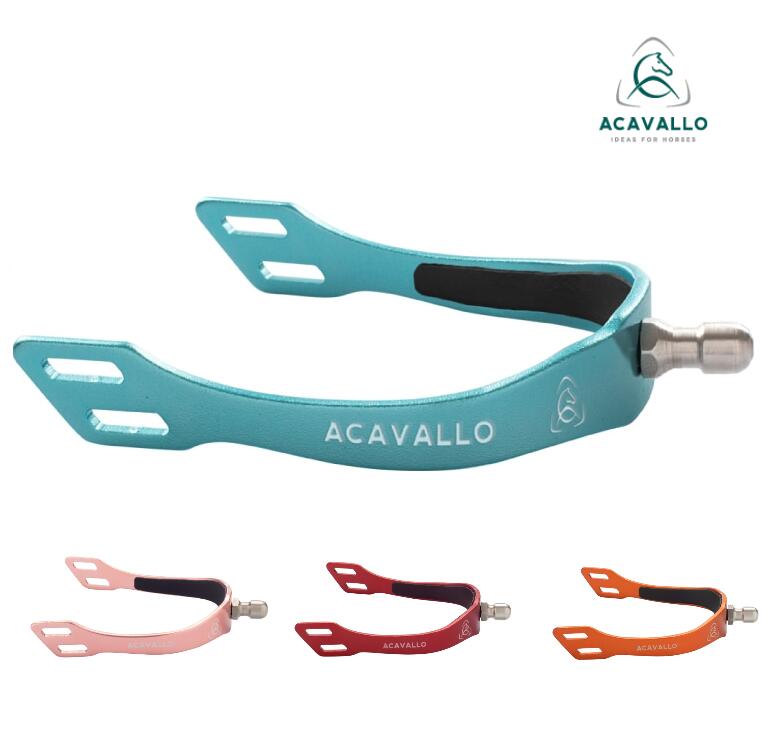 【送料無料】ACAVALLO アリーナ 拍車 先丸 馬 乗馬 乗馬用 乗馬用品 馬具 ブルー ピンク レッド オレンジ カバロ