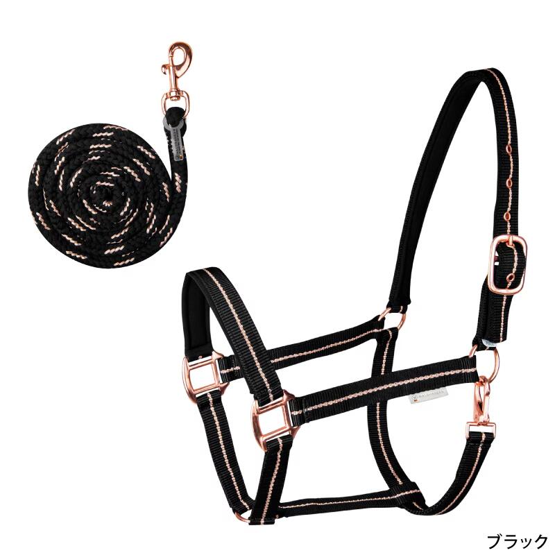 【送料無料】AWローズホルターセット 乗馬 乗馬用 乗馬用品 コブ フル ブラック 黒...