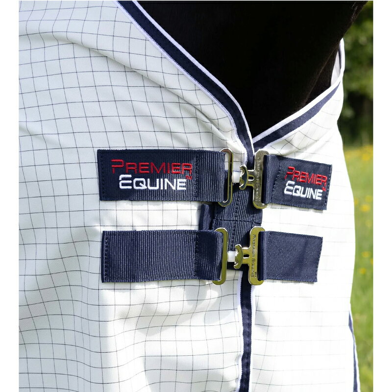 カバロ 楽天市場店の【送料無料】PREMIER EQUINE プレミアエクイン コトーネ ステーブルシート 乗馬 乗馬用 乗馬用品 馬具 馬着 馬 うま用 うま ホワイト 白 ネイビー 紺 カバロ｜アングル3