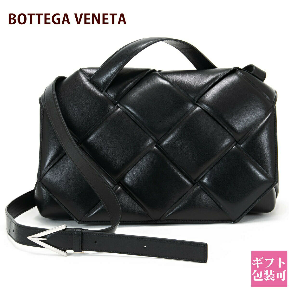 【残り1点限定価格】ボッテガヴェネタ バッグ レディース BOTTEGA VENETA ショルダーバッグ トップハンドルバッグ ブラック 632647 VCQR1 8803 PADDED LEATHER TOP HANDLE BAG 大人 かわいい おしゃれ ブランド 正規品 新品 ギフト プレゼント 割引対象商品