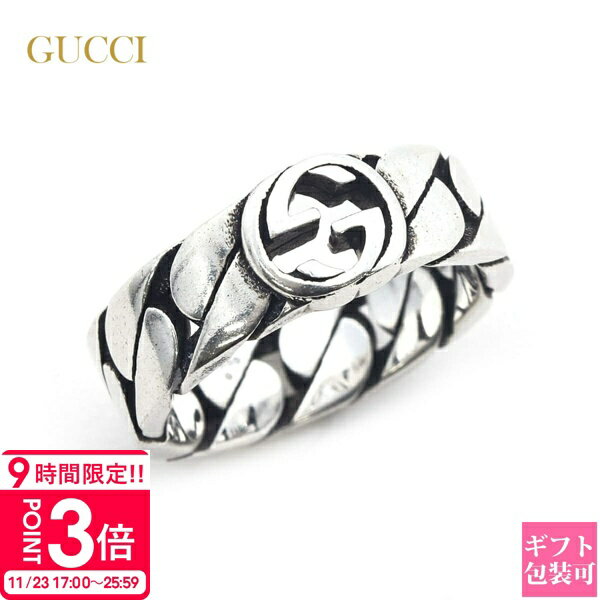 【P3倍】【 正規BOX 付き 】 グッチ リング メンズ GUCCI 指輪 リング メンズ レディース インターロッキングG シルバー 661513 J840...
