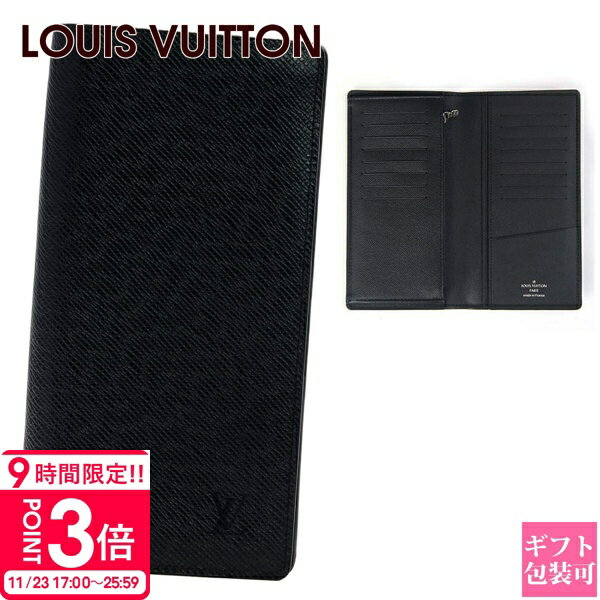 【P3倍】【正規紙袋無料】ルイヴィトン 長財布 新品 メンズ 二つ折り ポルトフォイユ ブラザ タイガ ブラック ノワール M30501 LOUIS VUITT...