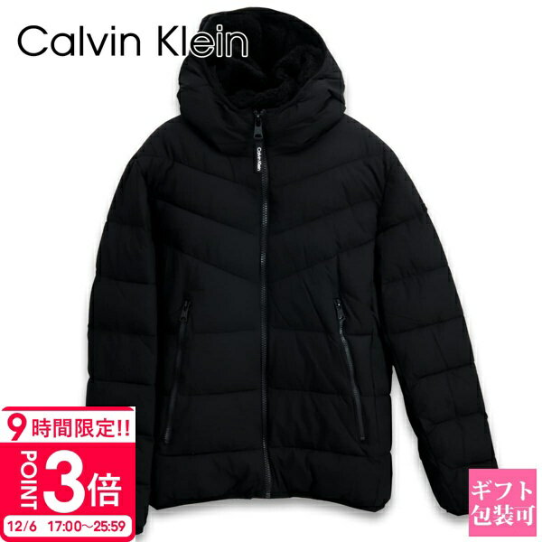 【P3倍】カルバンクライン ジャケット メンズ フーデッド ストレッチ ジャケット ブラック CALVIN KLEIN CM155201 EBONY フード付き アウター ブルゾン 正規品 新品 ブランド