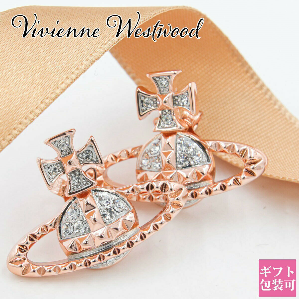 ヴィヴィアンウエストウッド ピアス レディース Vivienne Westwood メイフェア バスレリーフ ピンクゴールド VW MAYFAIR BR PG/RHD P 62010029G 新品