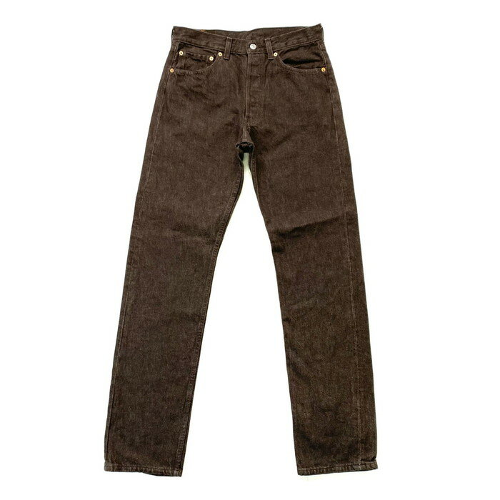 スペイン製 Levi's ユーロリーバイス 501 ストレート 先染めブラウン デニムパンツ メンズW31【古着】【中古】のサムネイル