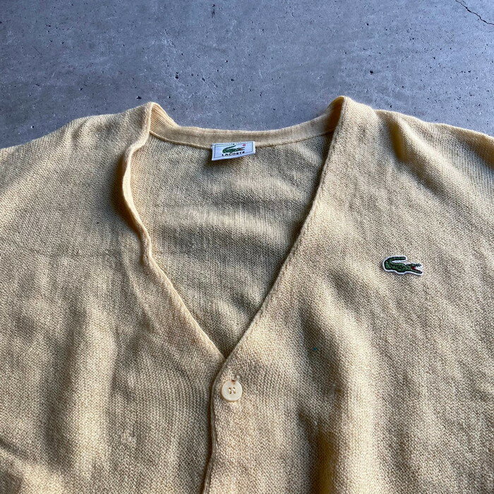 古着 80年代〜90年代 ビンテージ LACOSTE ラコステ フレンチラコ ウールカーディガン メンズXL相当【古着】【中古】