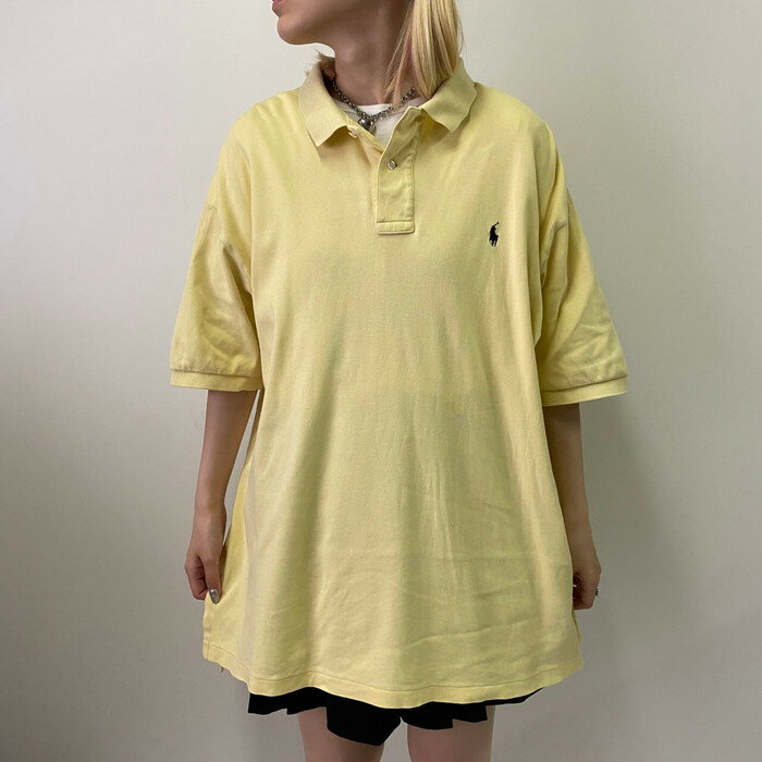 ビッグサイズ Polo by Ralph Lauren ポロバイラルフローレン Tシャツ地 ポロシャツ メンズXL 【古着】【中古】【RS2207】【SS2209】