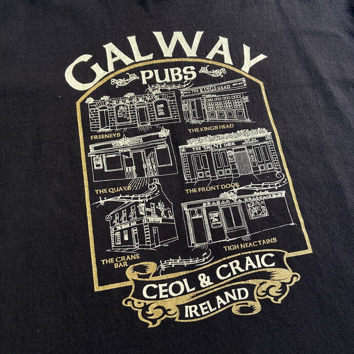 ビッグサイズ GALWAY ”PUBS” バー パブ スーベニア プリント Tシャツ メンズ2XL 【古着】【中古】【SS2309】