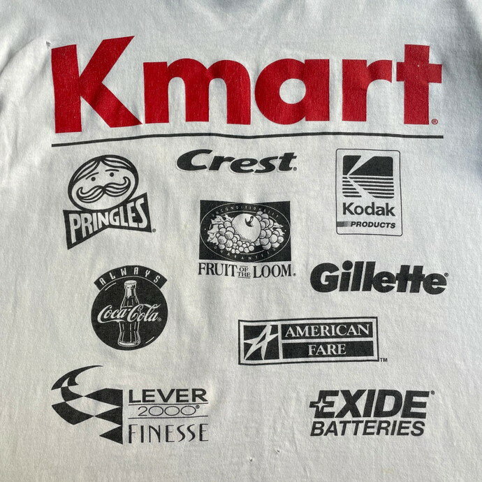楽天古着通販 cave古着屋90年代 KMART KIDS RACE AGAINST DRUGS 企業ロゴ レーシング プリントTシャツ メンズM 【古着】【中古】【SS2309】