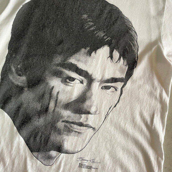 90年代 USA製 BRUSE LEE ブルース・リー ビッグプリント Tシャツ メンズL 【古着】【中古】