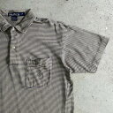 90年代 NAUTICA ノーティカ ボーダー ポケット ポロシャツ メンズS L相当 【古着】【中古】【SS2309】